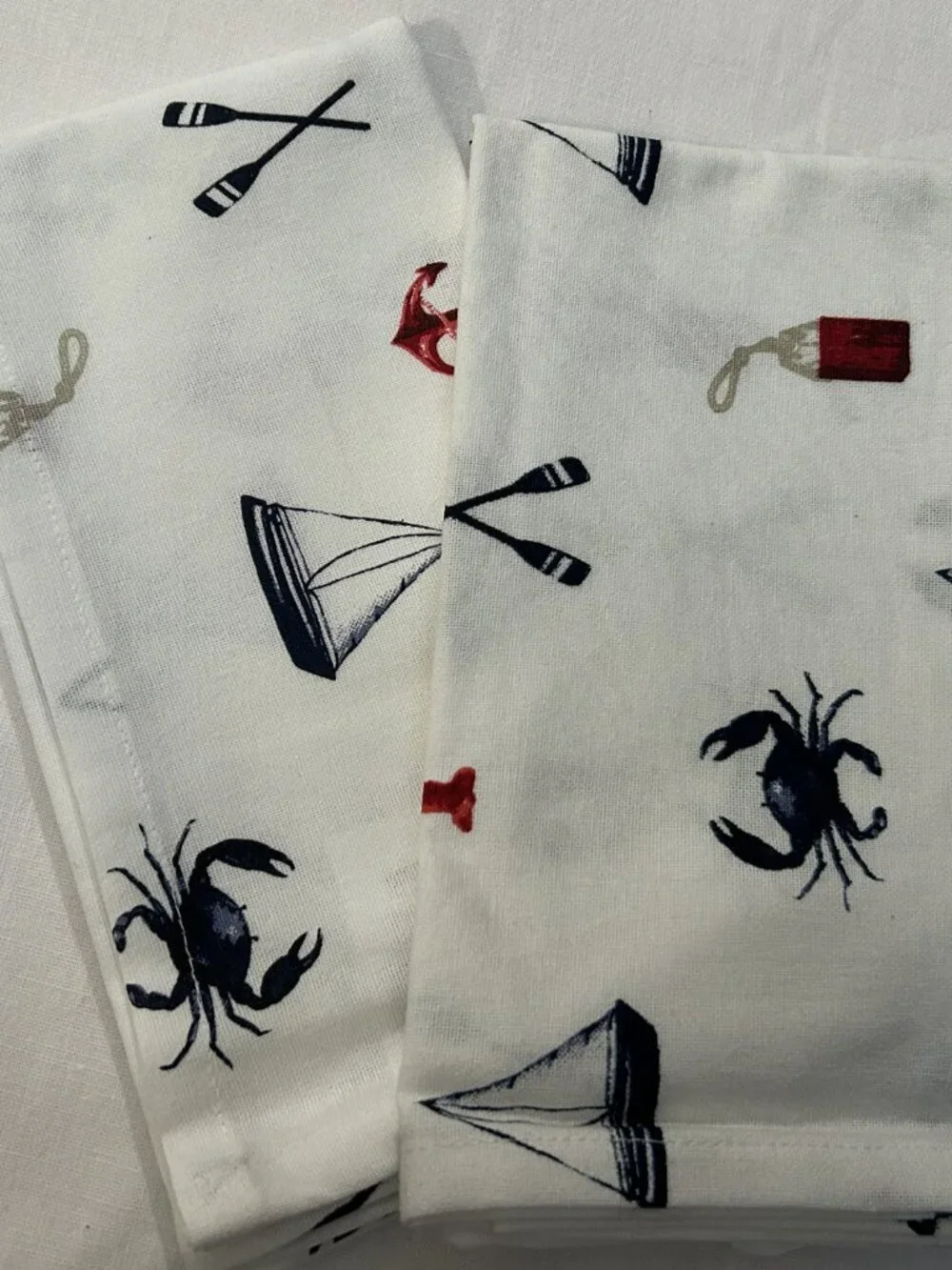 ⚓ Sur La Table Nautical Kitchen Towels — Set of 2 | New